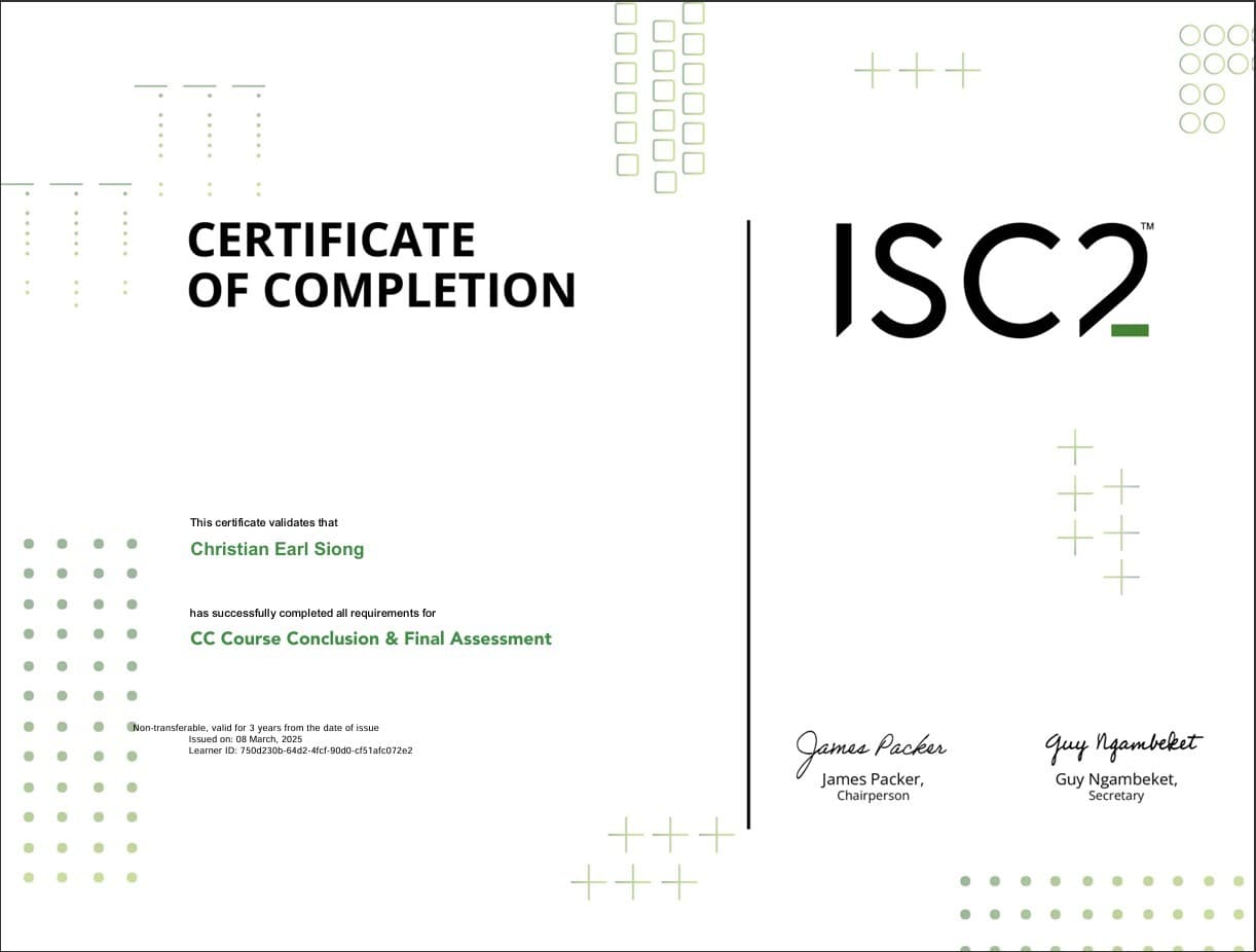 CC Course Conclusion & Final Assessment certificate