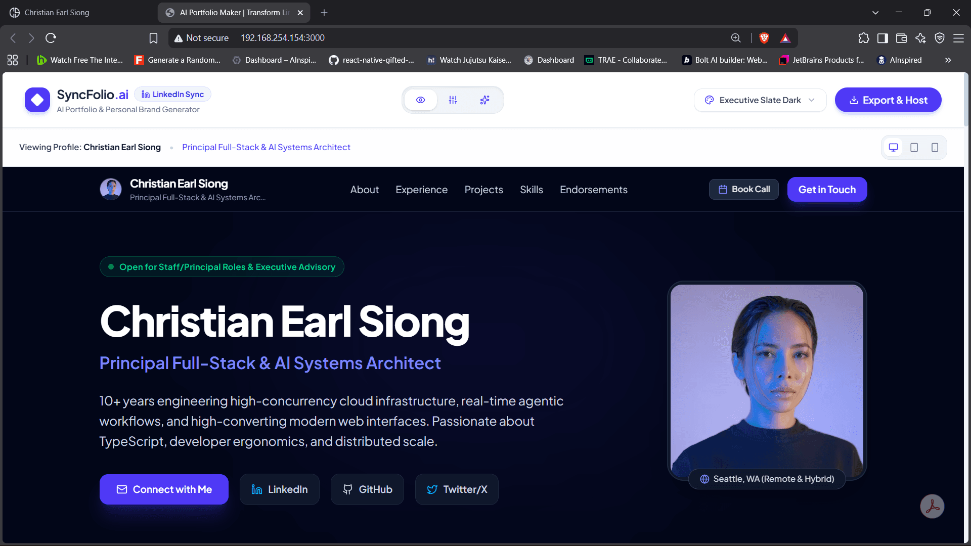 SyncFolio.ai – AI Portfolio & Personal Brand Generator